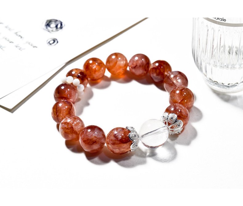 Fresh Natural Red Quartz Flower Bracelet