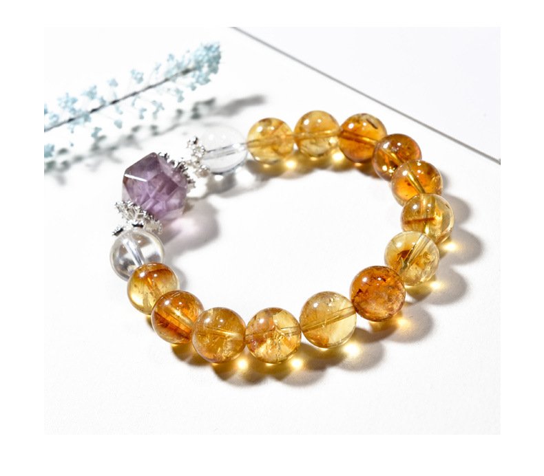 Natural Yellow Azeztulite Crystal Bracelet