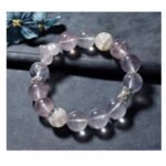 Natural Heart Shaped Pink Quartz Bracelet