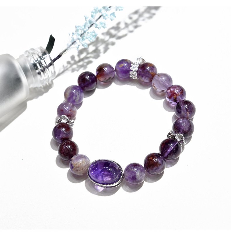 Original Design Purple Phantom and Titanium-Infused Amethyst Bracelet