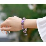 Amethyst and Purple Crystal Beaded Bracelet