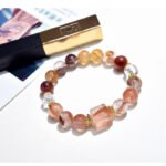 Natural Red Flower Quartz Bracelet