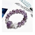 “Natural Amethyst Bracelet – Purple Ametrine Beaded Bracelet”