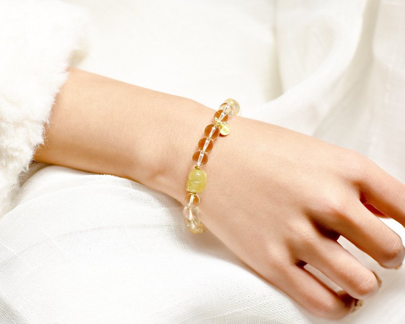 Natural Citrine Bracelet – Lemon Yellow Pixiu Charm