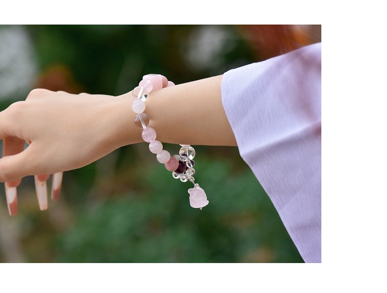 Multi-Treasure Natural Crystal Bracelet with Unique Nine-Tailed Fox Pendant