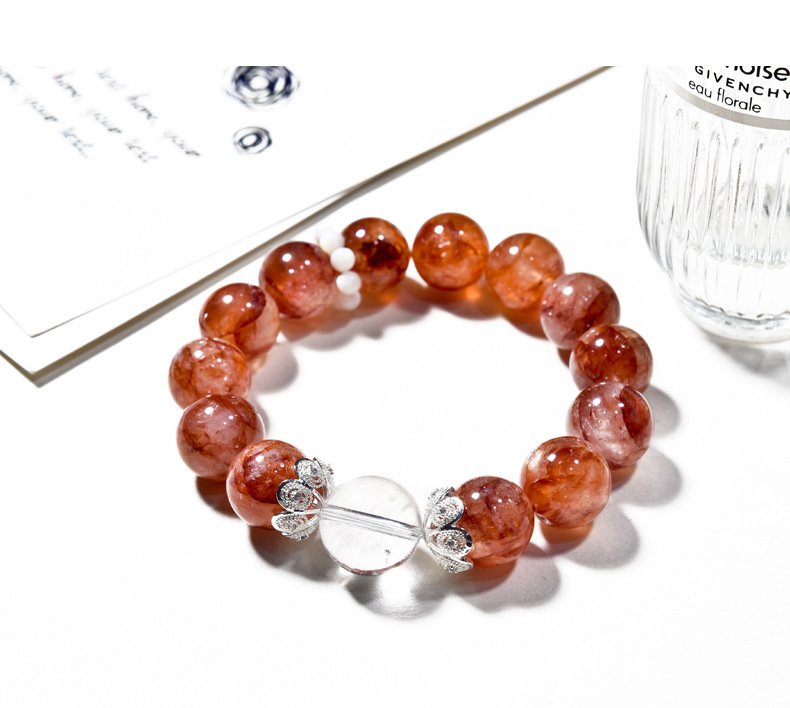 Fresh Natural Red Quartz Flower Bracelet