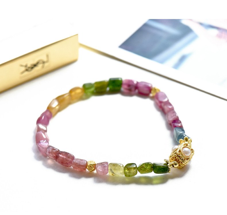 Natural Tourmaline Bracelet with Candy Colors