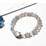 Original Design Gray Moonstone Cat Head Bracelet