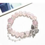 Natural Snowflake Quartz and Rose Quartz Bracelet