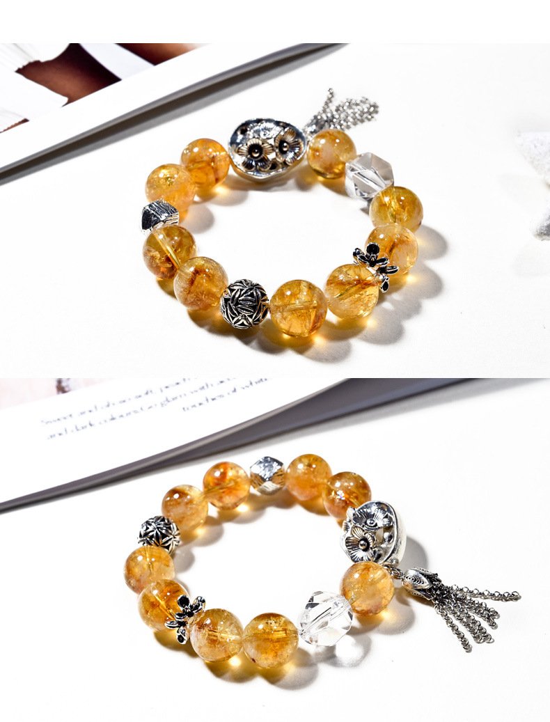 Natural Yellow Ase Yellow Tower Crystal Bracelet