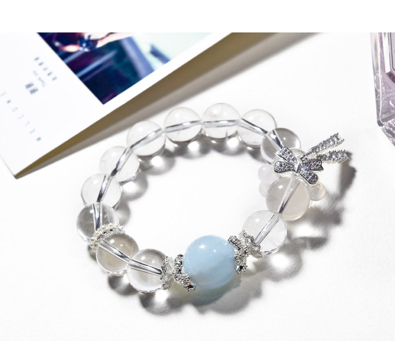 Original Design White Crystal Bracelet with Bow